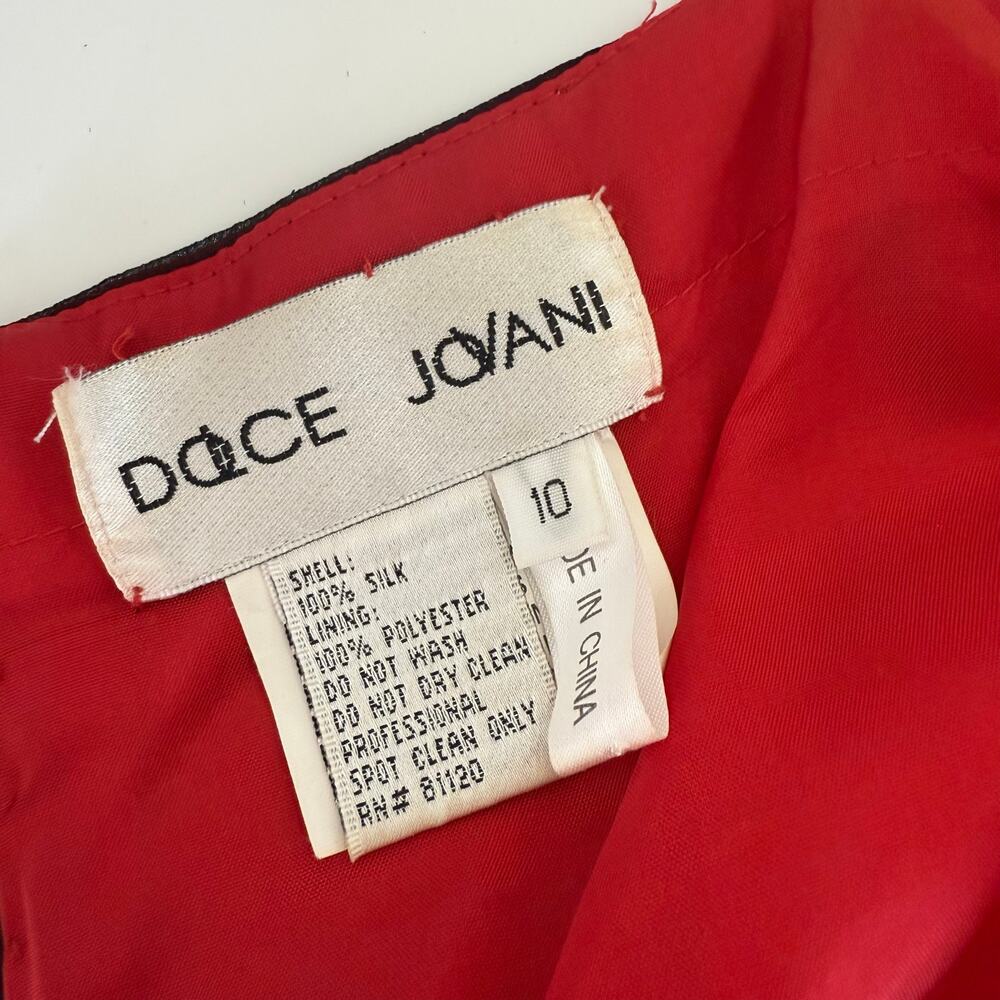 Dolce Jovani Silk Maxi Slip Dress Layered Black/Red Size 10 Vintage Whimsical - Picture 12 of 14